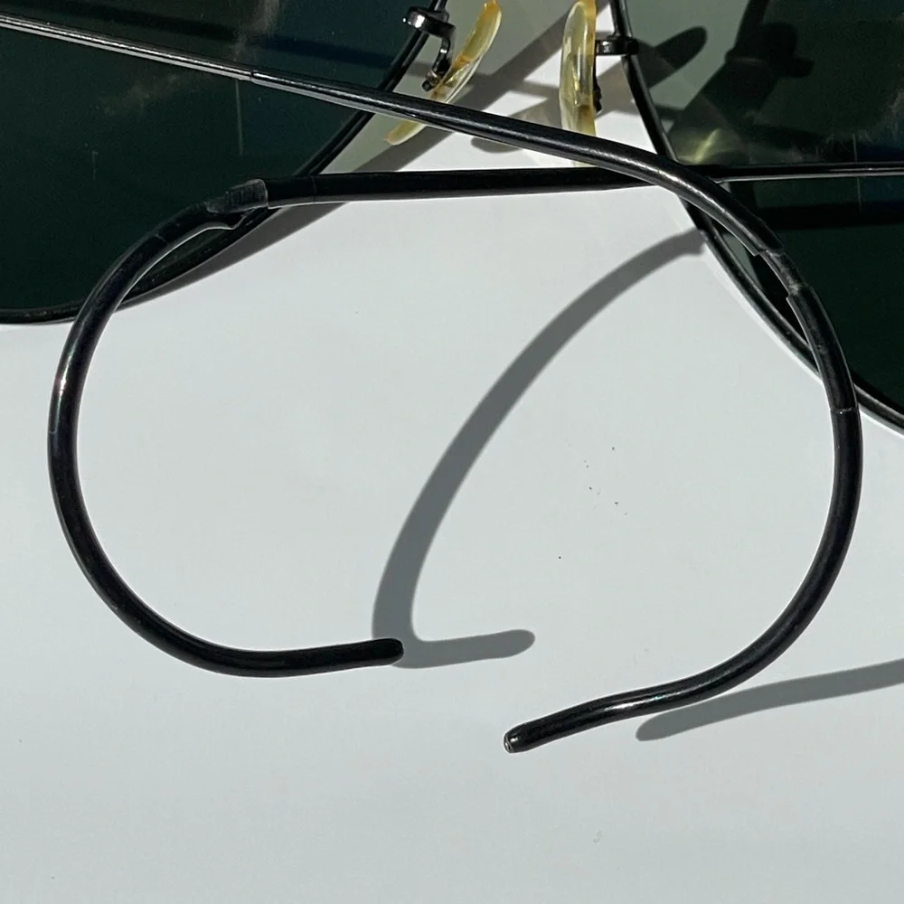 Vintage B&L Ray-Ban Outdoorsman RARE Black Chrome 62mm CableTemples G-15 w/case - Picture 13 of 17